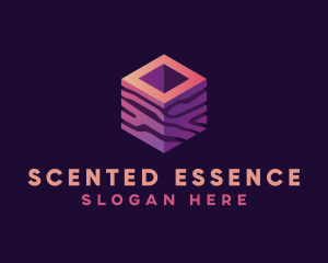 3D Gradient Cube logo design