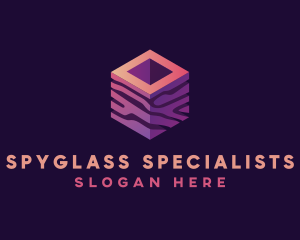 3D Gradient Cube logo design