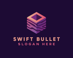 3D Gradient Cube logo design