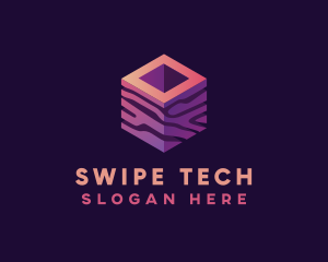 3D Gradient Cube logo design