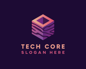 3D Gradient Cube logo design