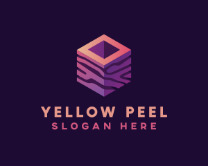 3D Gradient Cube logo design