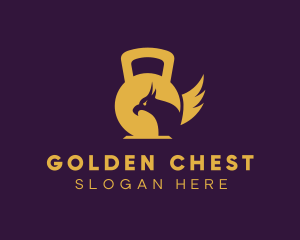 Gold Hawk Kettlebell logo design