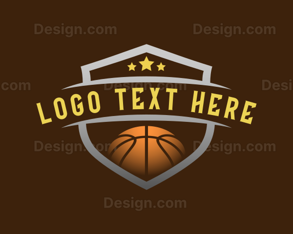 Basketball Game Shield Logo