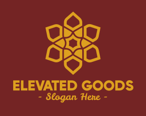 Gold Ornamental Flower  logo design