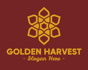 Gold Ornamental Flower  logo design