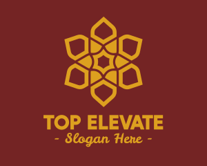 Gold Ornamental Flower  logo design