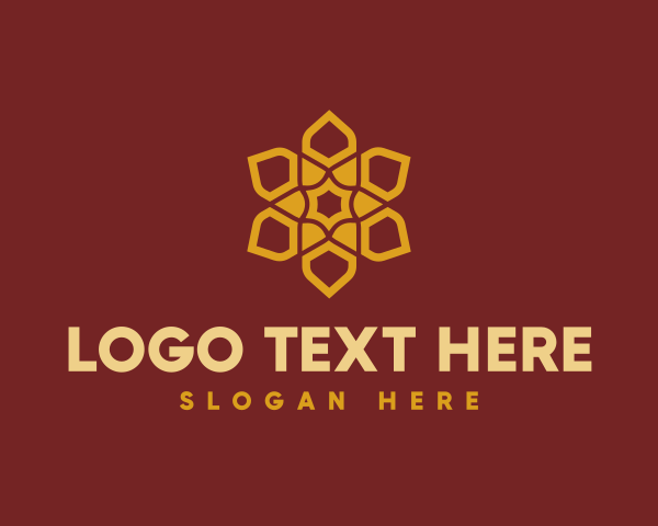 Gold Ornamental Flower  logo