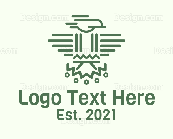 Minimalist Aztec Eagle Logo