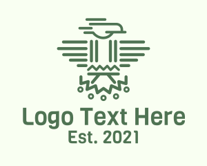 Minimalist Aztec Eagle logo