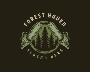 Forest Chainsaw Logging  logo design