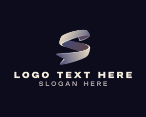 Elegant 3D Ribbon Letter S logo