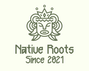 Ancient Mayan King Head logo