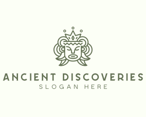 Ancient Mayan King Head logo design