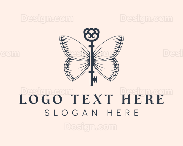 Luxury Butterfly Key Logo