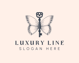 Luxury Butterfly Key logo design