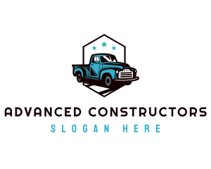 Retro Pickup Truck logo design