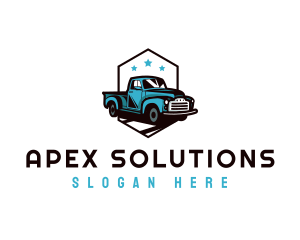 Retro Pickup Truck logo design