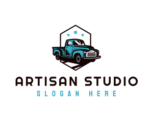 Retro Pickup Truck logo design