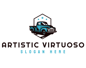 Retro Pickup Truck logo design