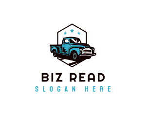 Retro Pickup Truck logo design