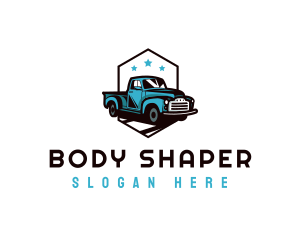 Retro Pickup Truck logo design