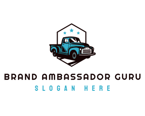 Retro Pickup Truck logo design