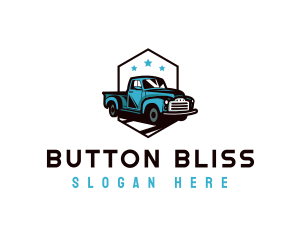 Retro Pickup Truck logo design