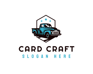 Retro Pickup Truck logo design