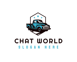 Retro Pickup Truck logo design