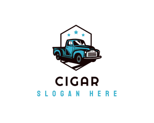 Retro Pickup Truck logo design