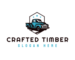 Retro Pickup Truck logo design