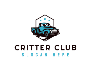 Retro Pickup Truck logo design