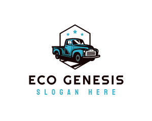 Retro Pickup Truck logo design