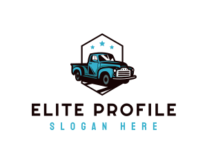 Retro Pickup Truck logo design