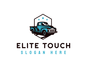 Retro Pickup Truck logo design