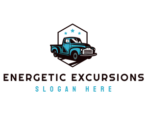 Retro Pickup Truck logo design