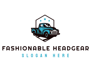 Retro Pickup Truck logo design