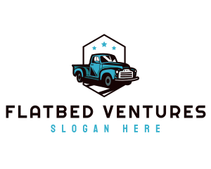 Retro Pickup Truck logo design