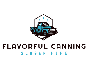 Retro Pickup Truck logo design