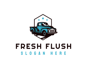 Retro Pickup Truck logo design