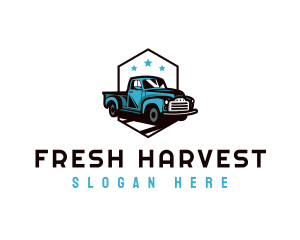 Retro Pickup Truck logo design