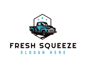 Retro Pickup Truck logo design