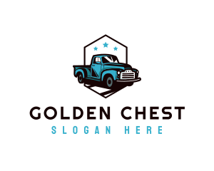 Retro Pickup Truck logo design