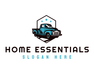 Retro Pickup Truck logo design