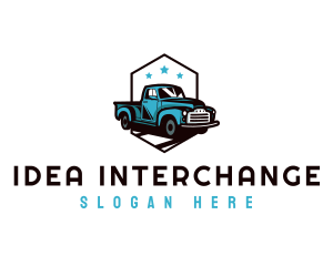 Retro Pickup Truck logo design