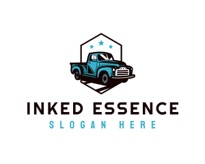 Retro Pickup Truck logo design