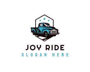 Retro Pickup Truck logo design