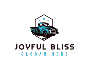 Retro Pickup Truck logo design