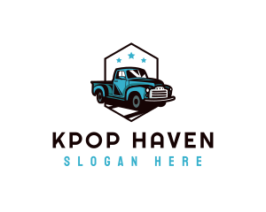 Retro Pickup Truck logo design